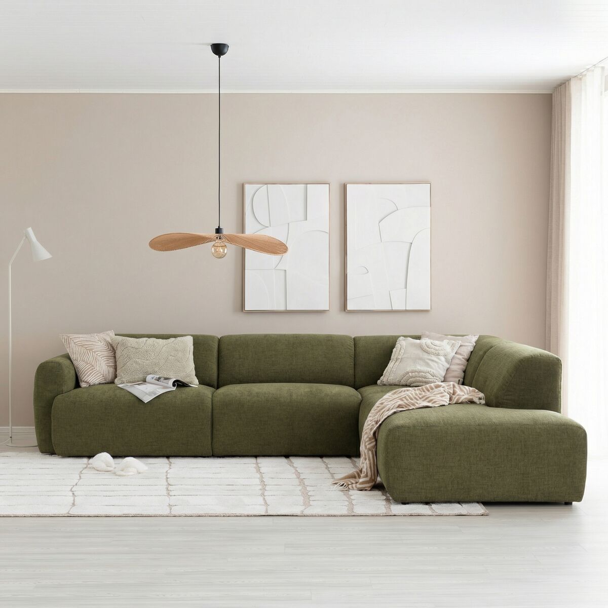 Lumo avokulmasohva oikea Home 14 vihreä